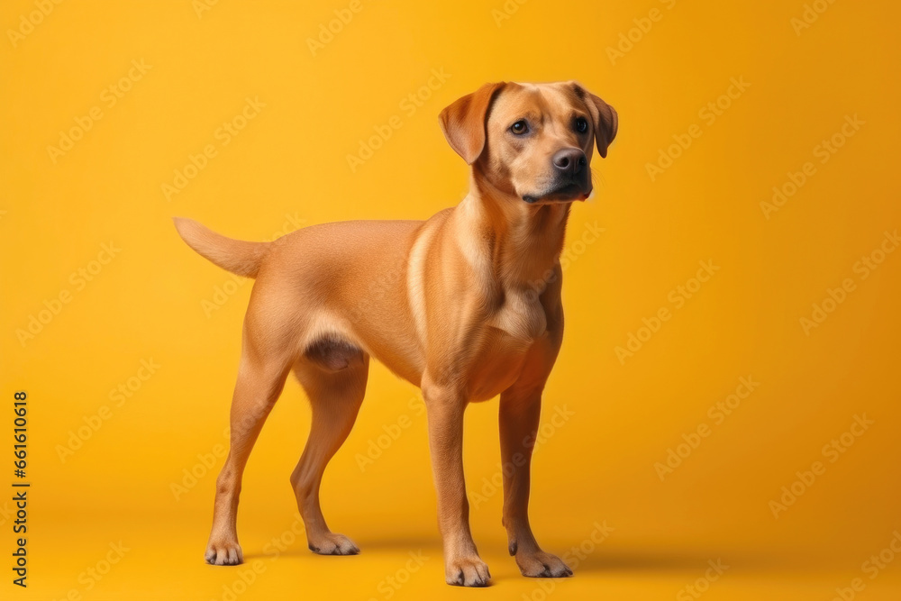 Adorable Labrador Retriever Posing on Vibrant Background Adorable Labrador Retriever Posing on Vibrant Background