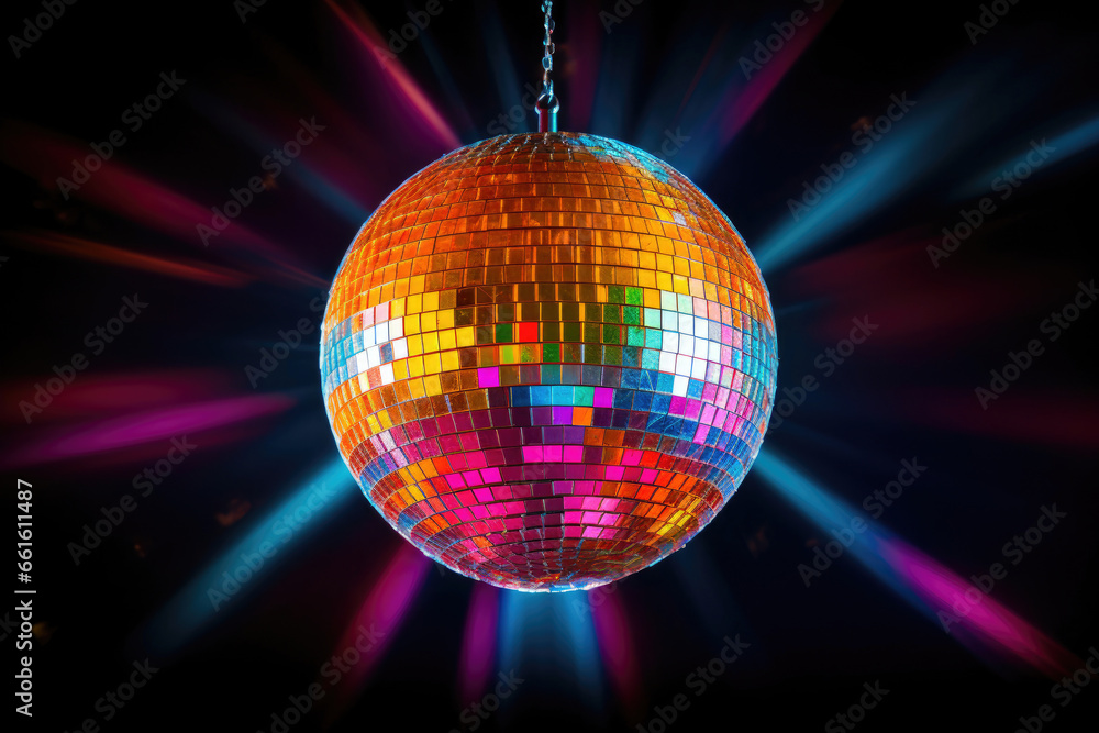 Obraz premium Groovy Disco Magic: A Colorful Reflection