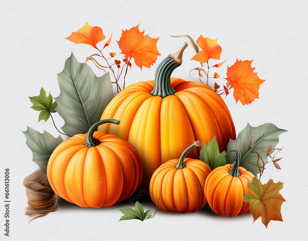 pumpkins and leaves on transparent background, Pumpkin for thanksgiving day, Pumpkins isolated into white background, Pumpkins illustration pumpkins and leaves on transparent background, Pumpkin for thanksgiving day, Pumpkins isolated into white background, Pumpkins illustration