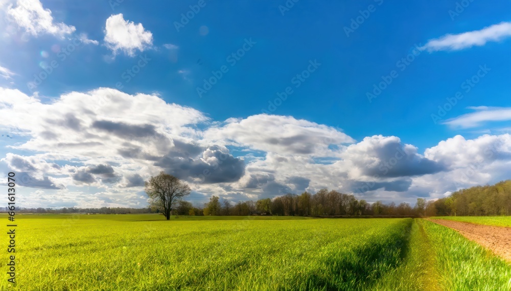 Fototapeta premium field and blue sky
