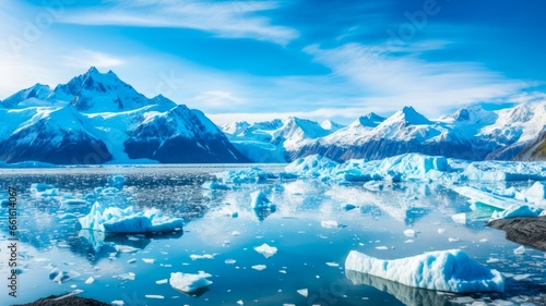 Melting Glaciers in Alaska: A Stunning Landscape View from a Cruise Ship Holiday Travel for Climate Change Awareness - See How Johns Hopkins Glacier and Mount