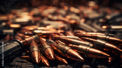 Military-grade Ammo Ready for Deployment in Machine Guns photo