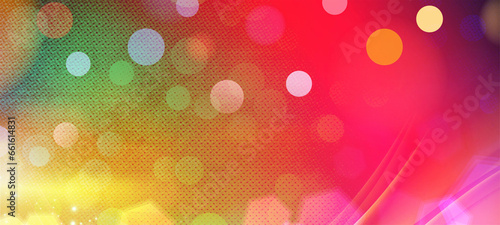 Colorful bokeh widexcreen background with copy space for text or image, Usable for banner, poster, Ad, events, party, sale, celebrations, and various design works
