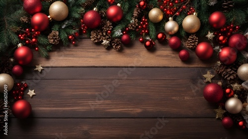christmas background with balls and decorations
