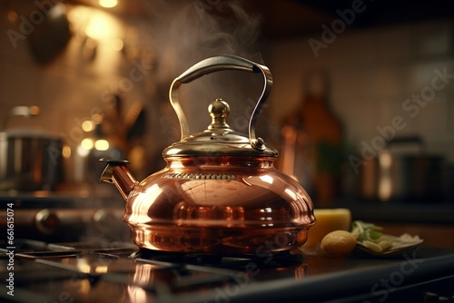 teapot with tea, Generative AI
