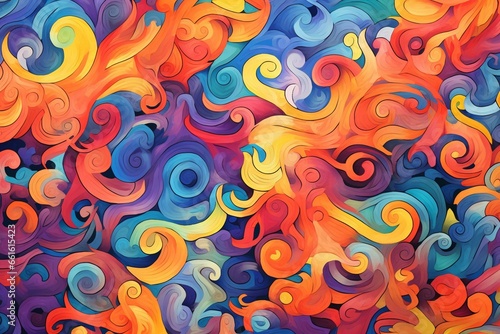 An artistic rendering of a vibrant and colorful pattern. Generative AI
