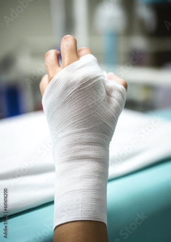 broken arm  hand in cast  bandage  white plaster  close-up  hospital  bones  clinic  emergency room  treatment  medical care  health  ward  physiotherapy  medicine  pain  ambulance