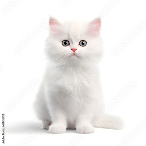 white cat baby isolated on white background Generative AI