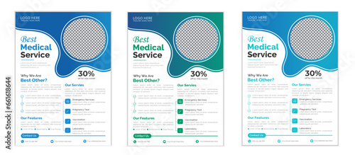 Dental and Corporate healthcare and medical flyer or poster design layout template