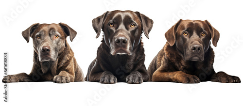 Three big dogs sitting together