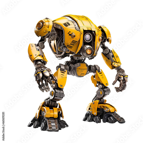 A yellow robot standing upright