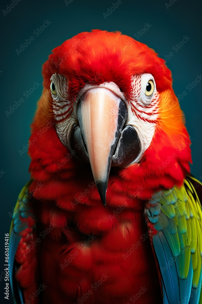 Obraz premium Close up of curious parrot | Generative AI