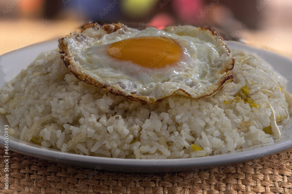 Fried egg with rice basic food Fried egg with rice basic food