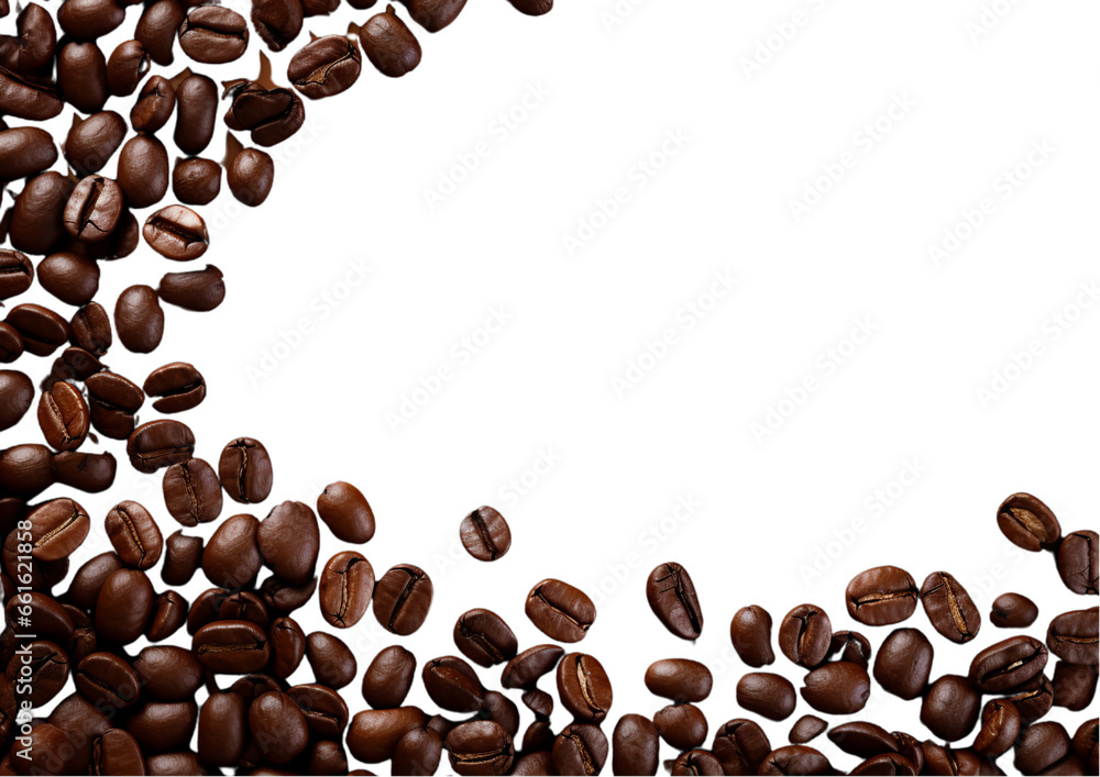 Obraz premium Coffee beans on a black background