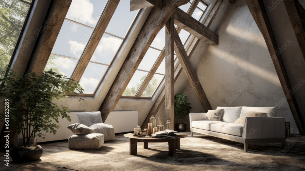 modern attic has a cozy reading nook and a skylight modern attic has a cozy reading nook and a skylight