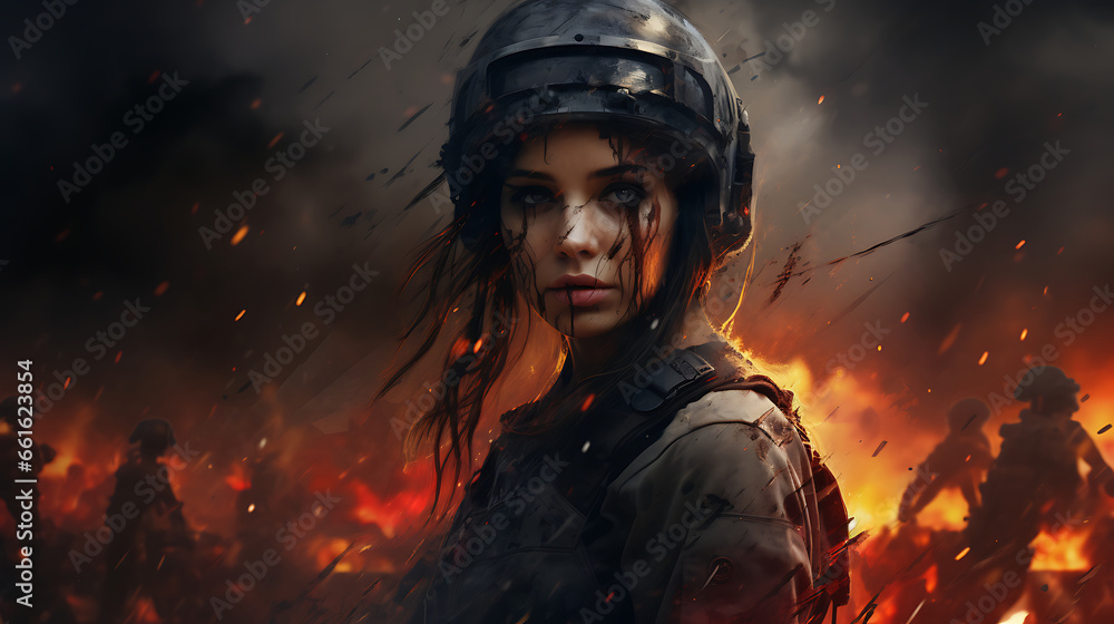 Obraz premium fear of war, digital artwork