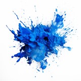 Abstract blue smoke explosion on white background