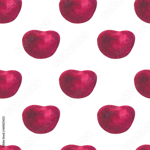 summer cherry, sweet cherry pattern, seamless, design for fashion, fabric, textile, wallpaper, cover, web, packaging and all prints, pattern drawn in watercolor