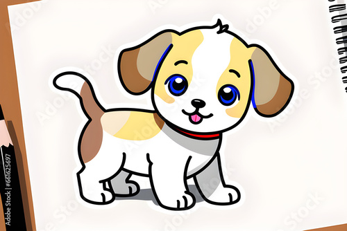 Cute baby puppy. Generative AI
