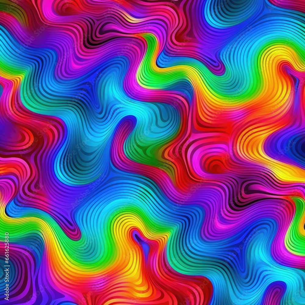abstract colorful background with waves - generative ai