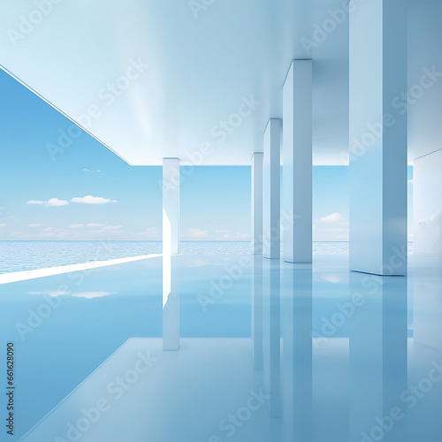 Mindfree - Bluesky, Reflection of Water, Peace in Time. - AI Generated © Rodrigo