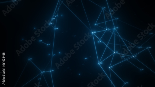 Abstract technology background from animated lines and dots. Geometrical backdrop © VectorShop