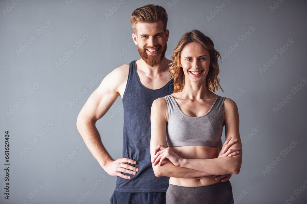 Beautiful young sports couple