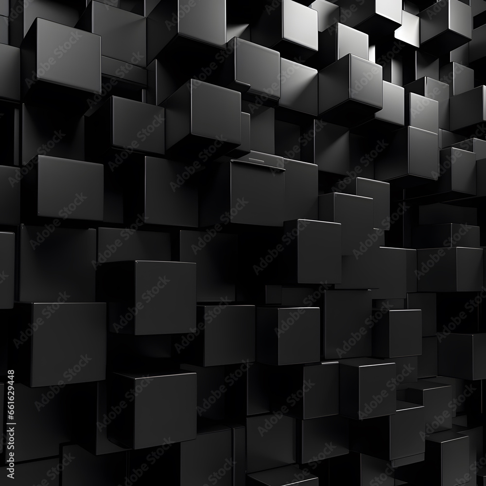 black 3D cube background, Wallpaper black 3D cube background, Wallpaper