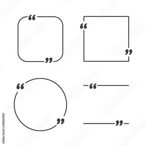 Quote frame with quotation marks. Speech citation.