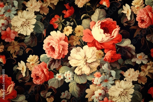 style floral pattern wallpaper texture - generative ai