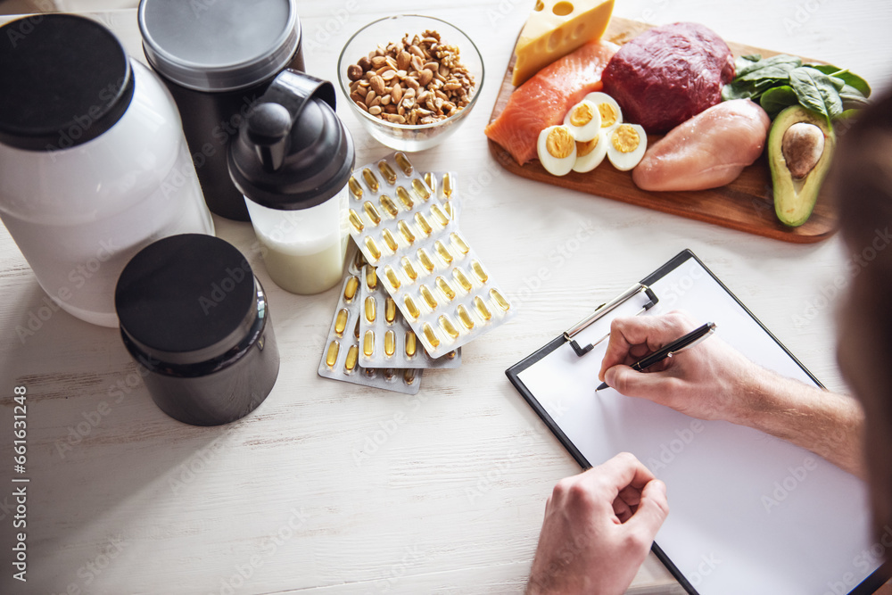 Man with sport nutrition