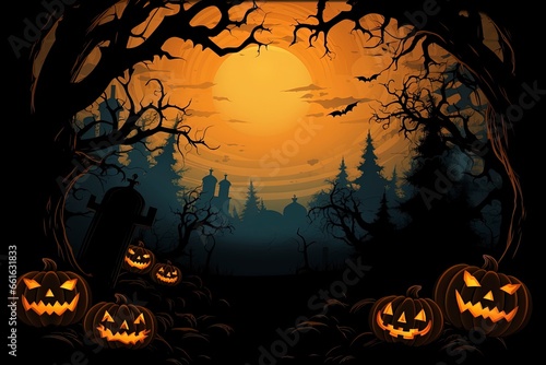 Halloween Background and copy space   generative ai