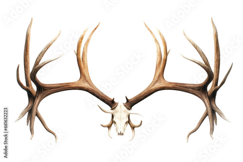 Impressive Caribou Antlers Display on isolated background