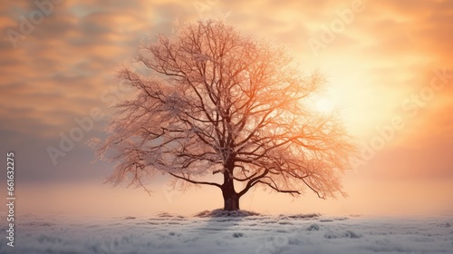 tree in winter - generative ai © BrandwayArt