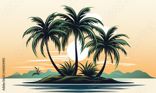 Image of palm trees on a light background. © Andreas