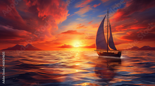 sailboat at sunset © CREATER CENTER
