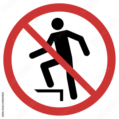 Vector graphic of sign prohibiting stepping on this surface