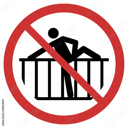 Vector graphic of sign prohibiting the crossing of barrier