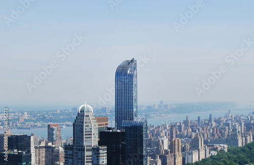 Beautiful view of the skyline of Manhattan from the Top of the Rock Observation Deck at the Rockefeller Center in New York City, New York, USA