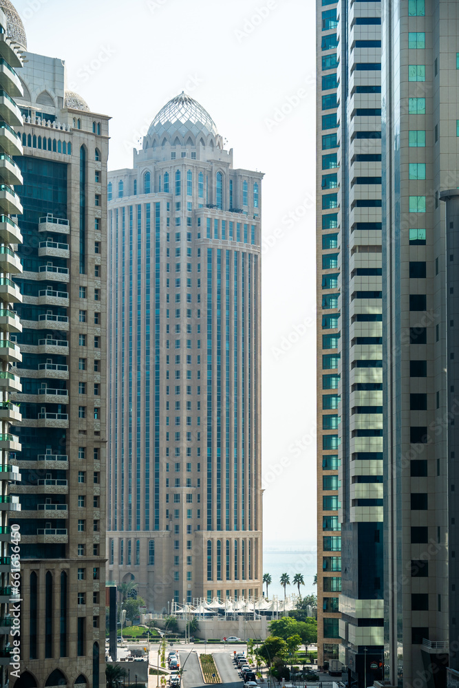 Obraz premium a few of the skyline in doha qatar