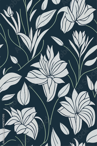 Casablanca Lilies Pattern in Seamless Vector Elegance