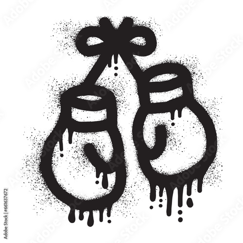 Boxing glove graffiti with black spray paint