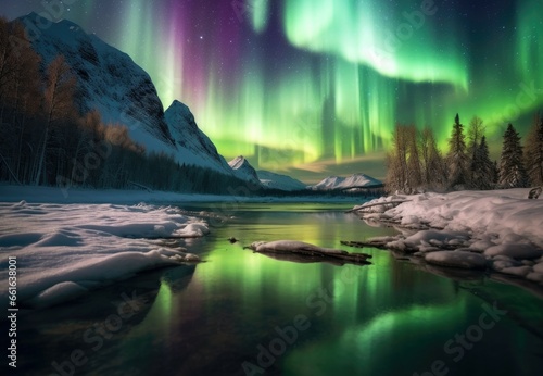 "A Dance of Colors: Intense Northern Lights in a Picture" Generativ Ai, © Gogi