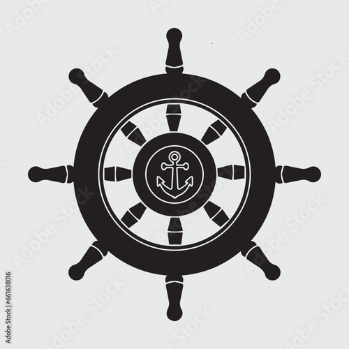 ship steering wheel vector illustration.