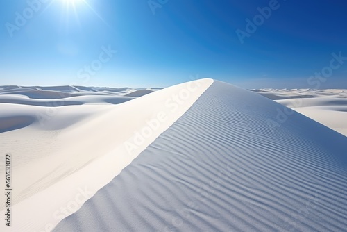 "Infinite Horizons: Clear Skies over White Sand Dunes" Generativ Ai, © Gogi