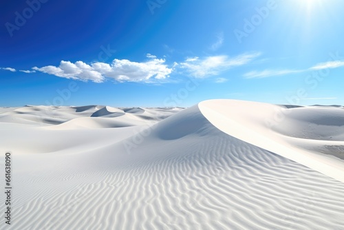 "Desert Dreams: White Sand Dunes and Blue Skies" Generativ Ai, © Gogi