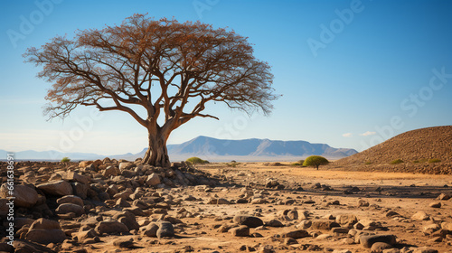 Baobab in the middle of desert