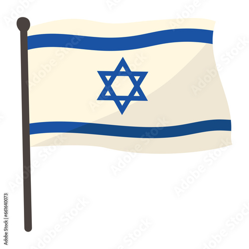 israel flag in pole