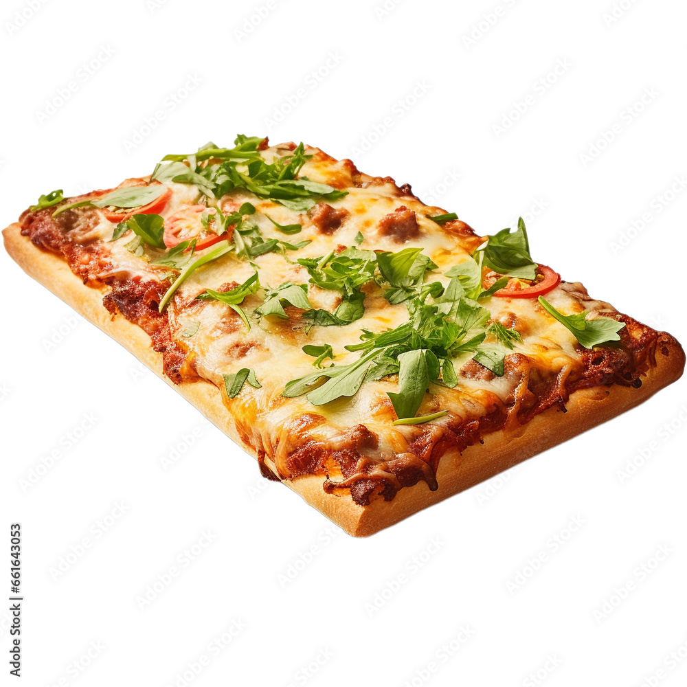 sicilian pizza isolated on white background, ai generated sicilian pizza isolated on white background, ai generated