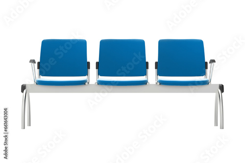 3D reception chairs. Isometric view. White background. Scene creator. © AlexInkfusion
